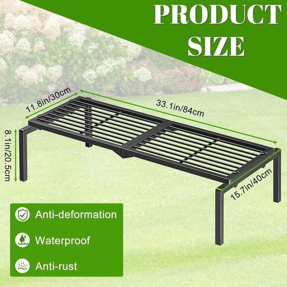 1 Tier Metal Plant Stand Indoor Outdoor, Multiple Flower Pot Holder Rack, Black - Picture 3 of 7
